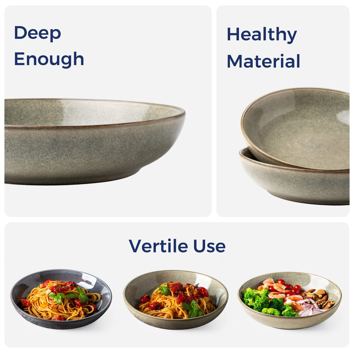 Ceramic Pasta Bowls Set of 4 Q4591