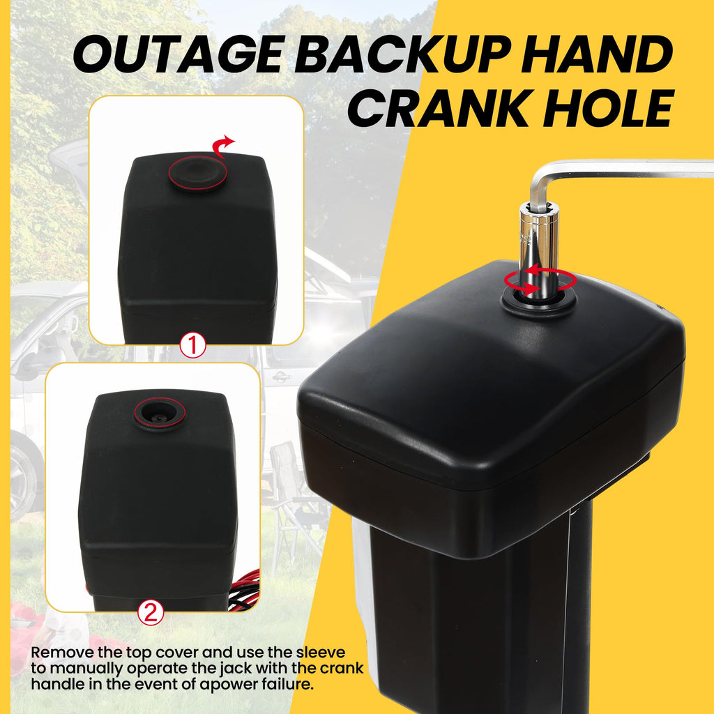 12V Electric Tongue Jack 4000lb A-Frame Heavy Duty Trailer Jack with Drop Foot & LED Light B2139