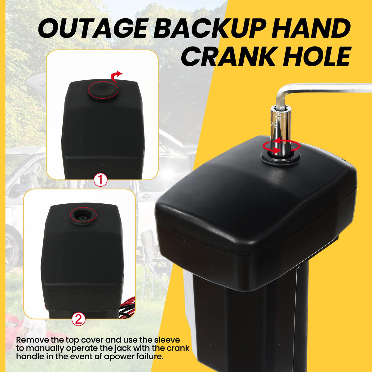 12V Electric Tongue Jack 4000lb A-Frame Heavy Duty Trailer Jack with Drop Foot & LED Light B2139
