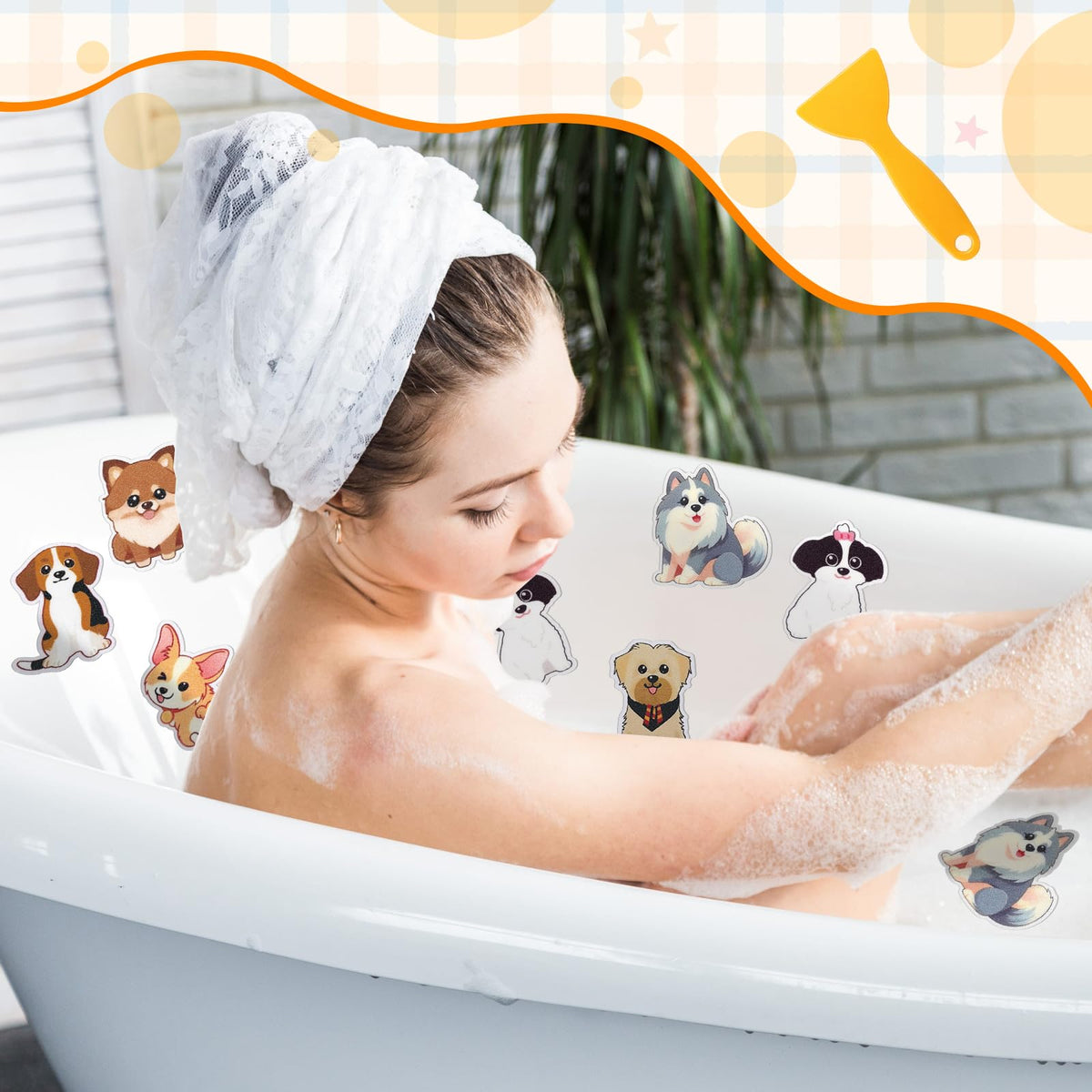 24 Pcs Dog Bathtub Non Slip Stickers S421