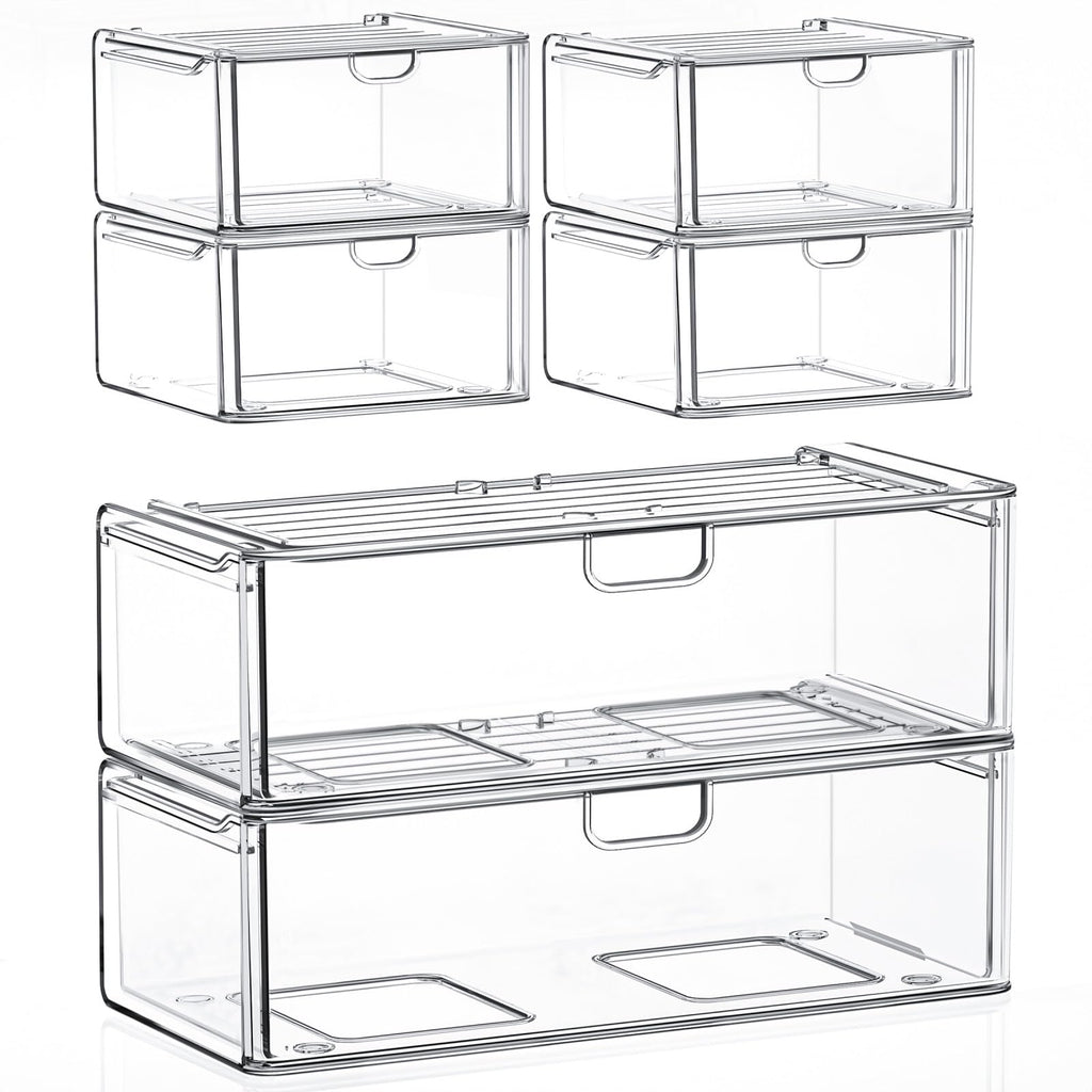 Acrylic Stackable Storage Drawers 6-Pack N79784