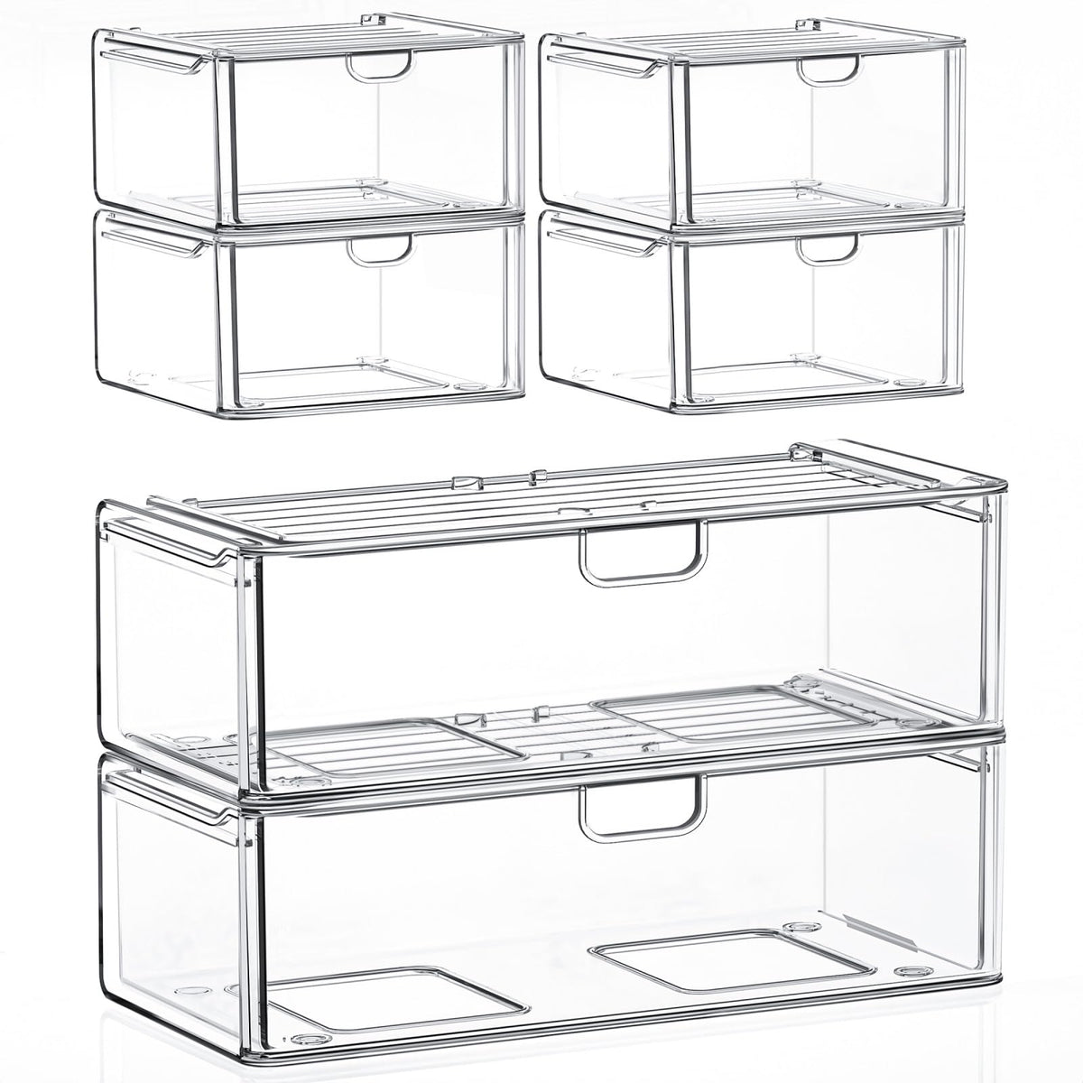 Acrylic Stackable Storage Drawers 6-Pack N79784
