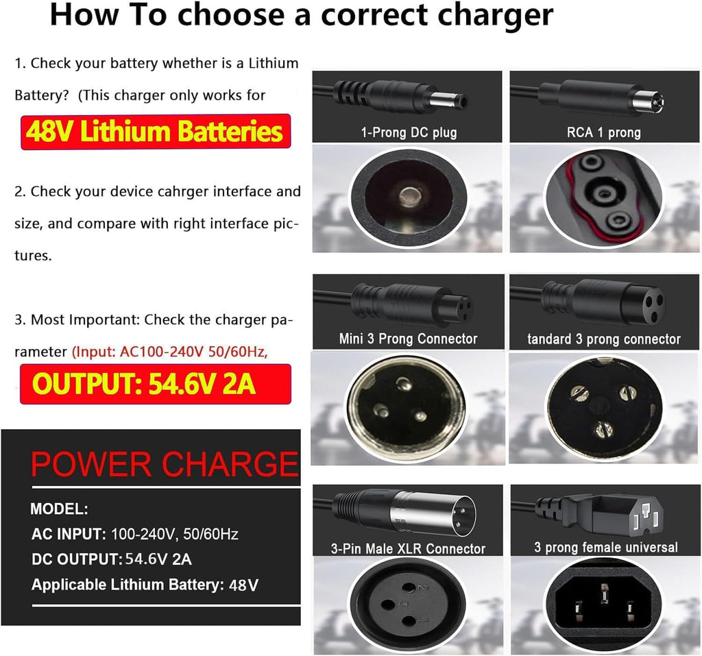 54.6V 2A Lithium Battery Charger H99278