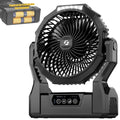 Battery Operated Portable Fan with 4 Speeds, 3 Timers & 2 Light Modes, Black N649