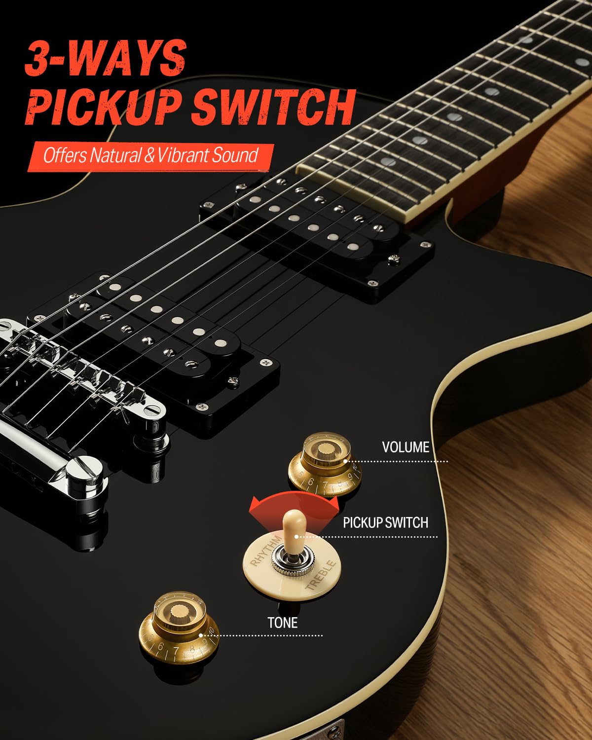 39" Electric Guitar with Dual Humbucker Pickups J2418