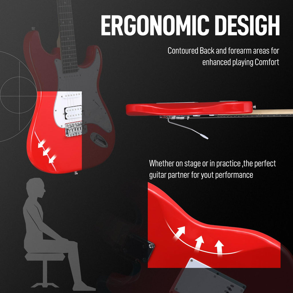 39 Inch Red Electric Guitar Kit with Amp S748938