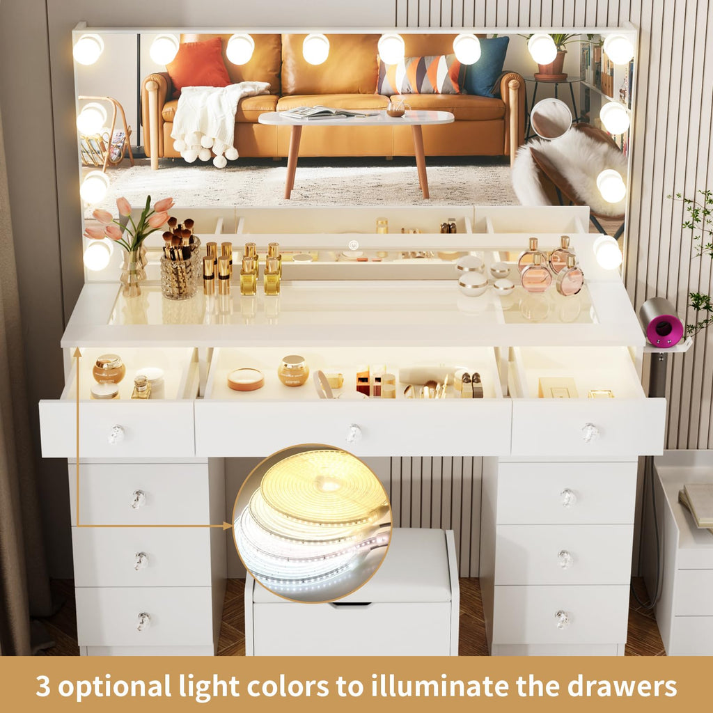 Vanity with Lighted Mirror F8138