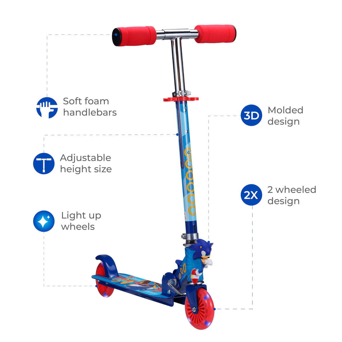2 Wheel Foldable Kids Kick Scooter with LED Wheels I694356