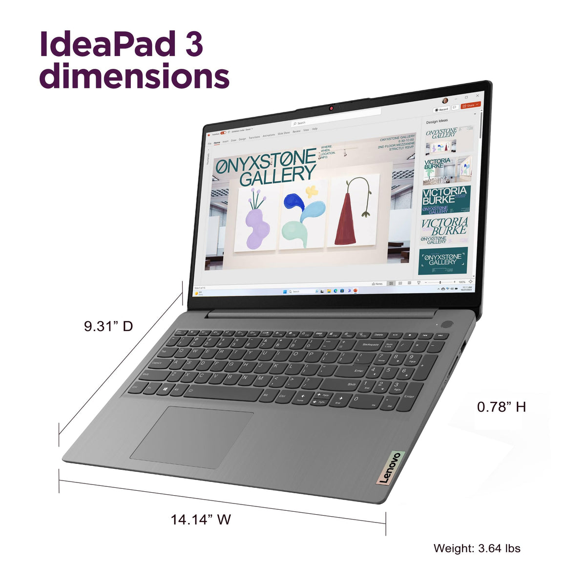15.6" FHD Touchscreen Laptop 16GB RAM 256GB SSD Intel Core i3 Grey D3160