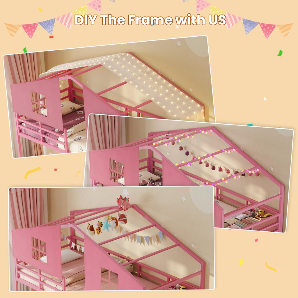 Triple Bunk Bed Twin Over Twin with Storage Q101