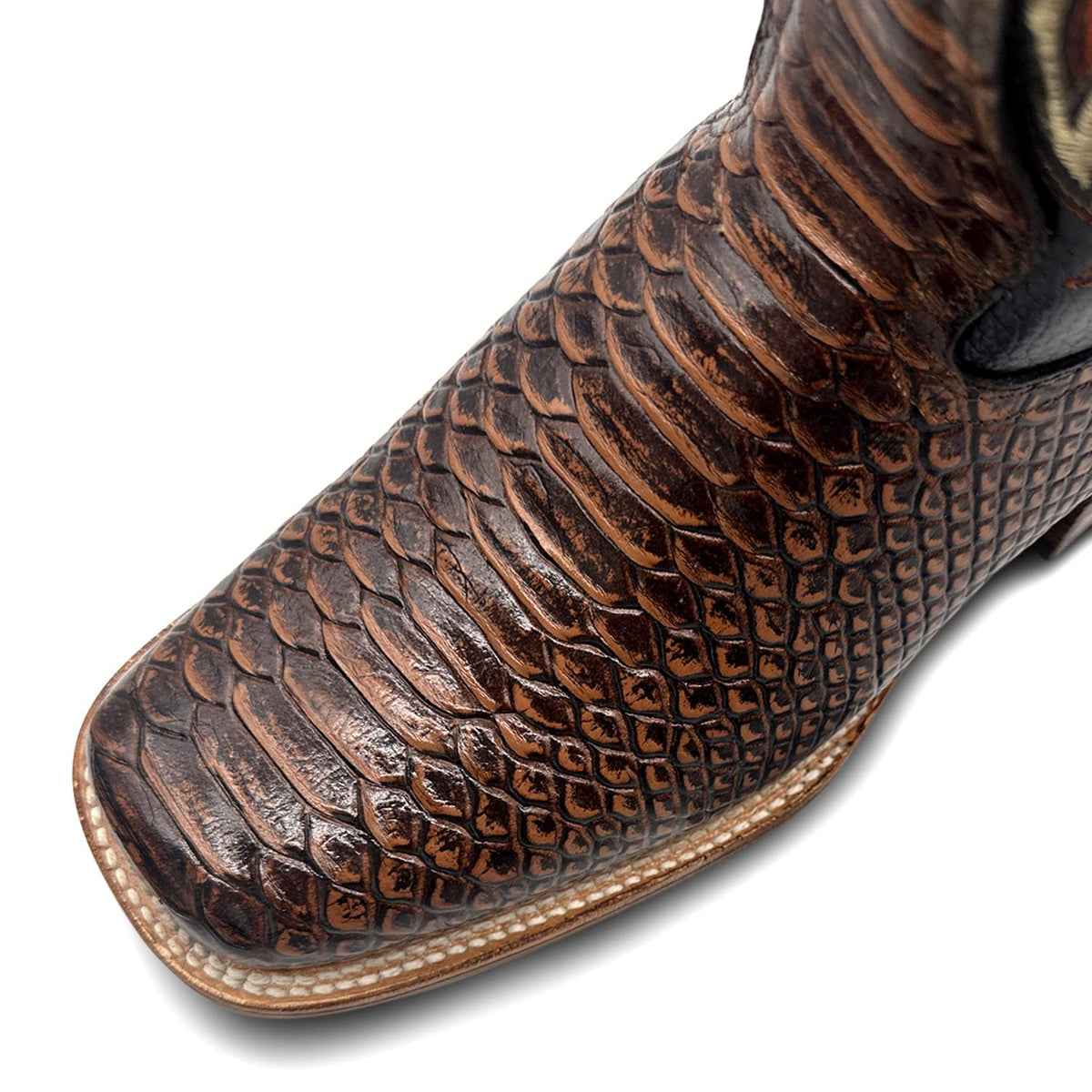 Mens Snakeskin Print Leather Western Boots E692