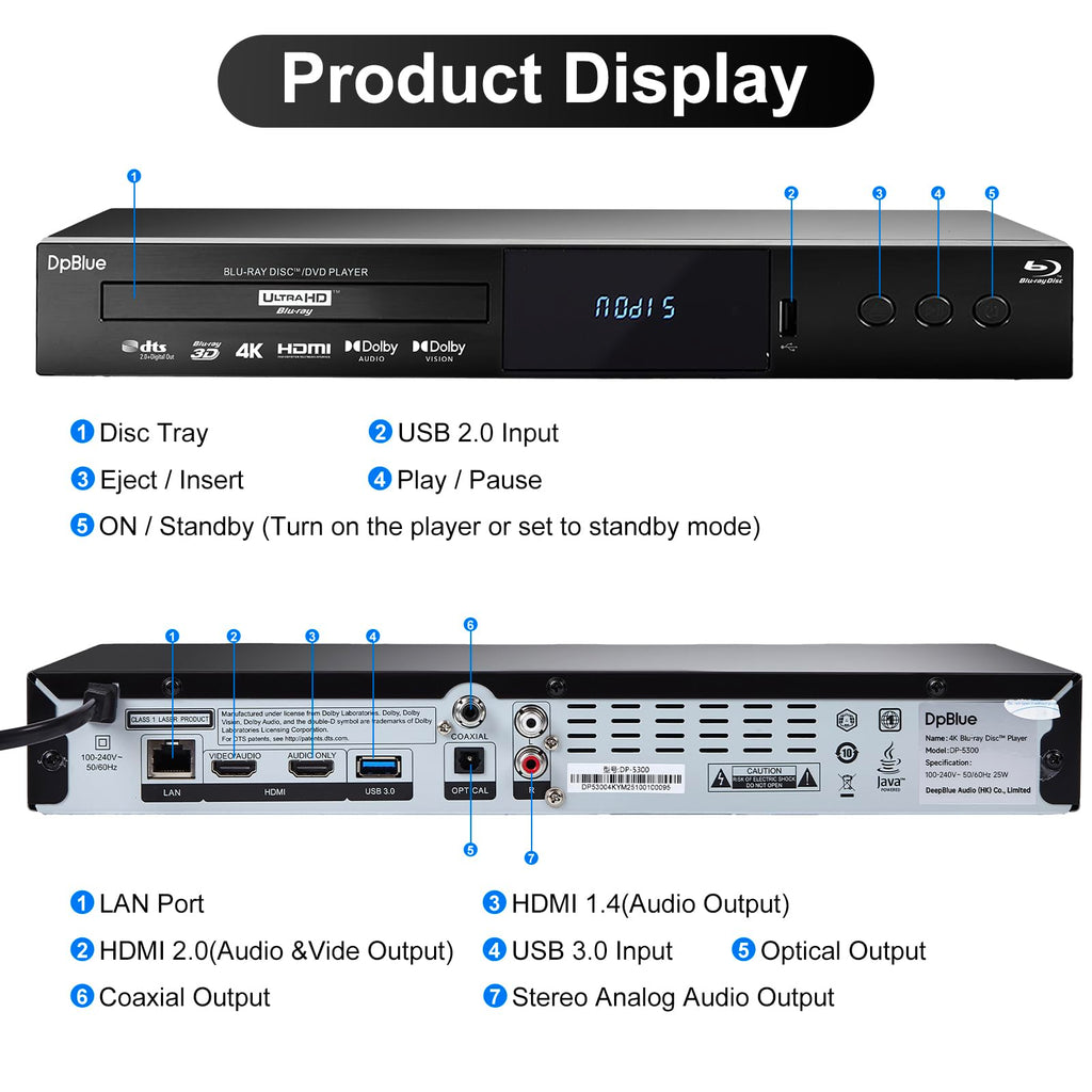 4K 3D UHD Blu-ray Player Y99289