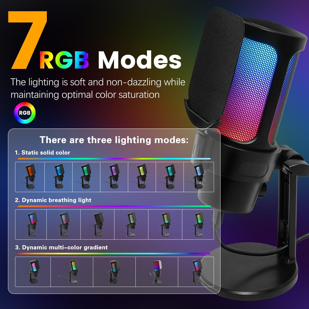 USB Condenser Microphone with Quick Mute, Pop Filter, Shock Mount S296