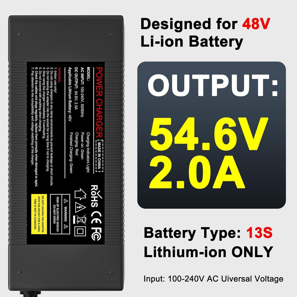 54.6V 2A Lithium Battery Charger H99278
