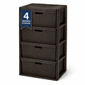 Brown 4 Drawer Plastic Storage Tower I4275