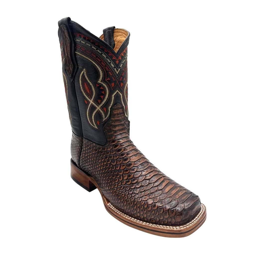 Mens Snakeskin Print Leather Western Boots E692