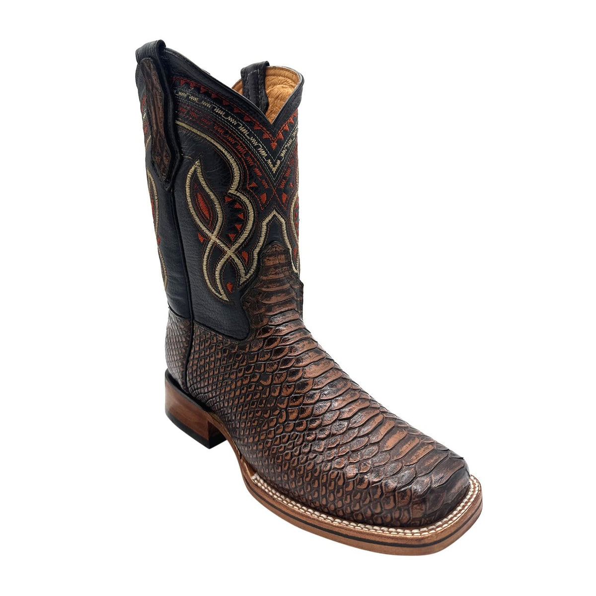 Mens Snakeskin Print Leather Western Boots E692