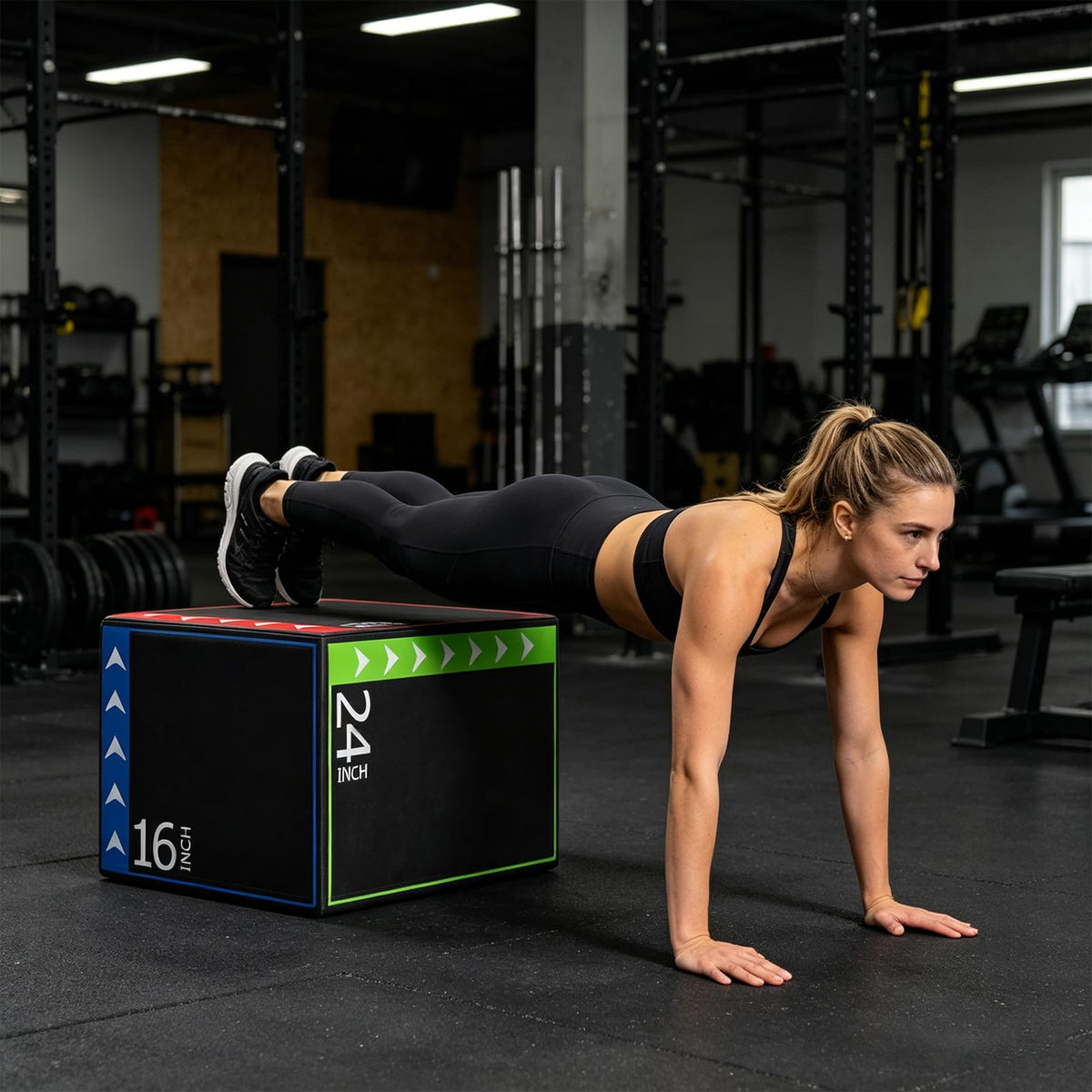 3 in 1 Plyometric Jump Box with Non-Slip PU Cover K798393