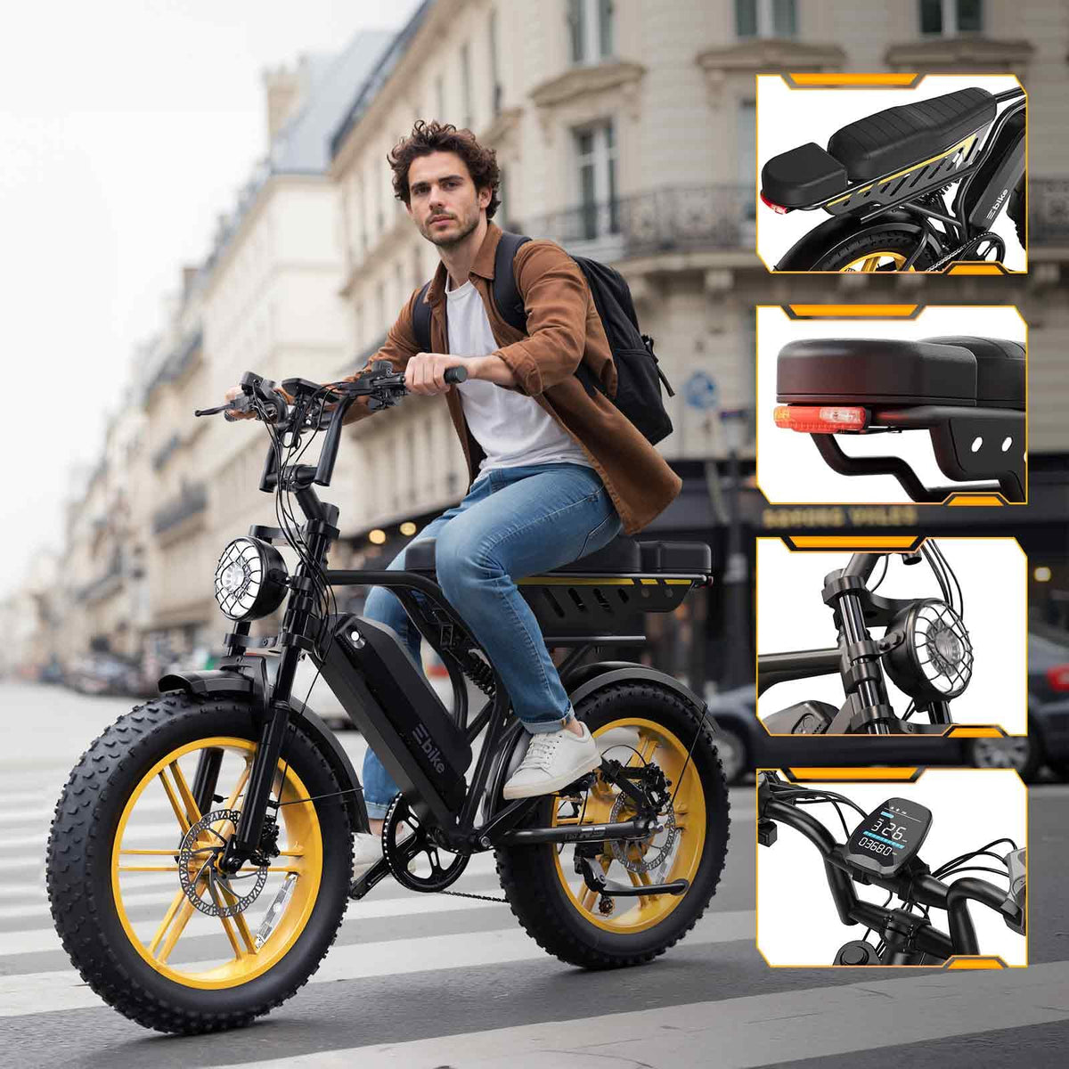 Electric Bike for Adults 48V 15/30 Ah Battery H220