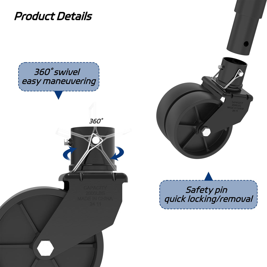Dual 6" Trailer Jack Swivel Caster Wheel G775
