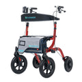 All-Terrain Rollator Walker with Seat, 12” Non-Pneumatic Tire Front Wheels, Compact Folding, Red P8170