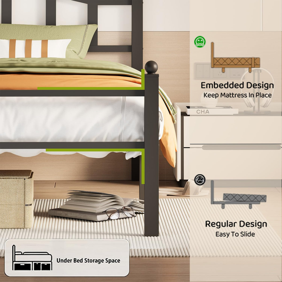 Twin Bed Frames with Headboard Z20274