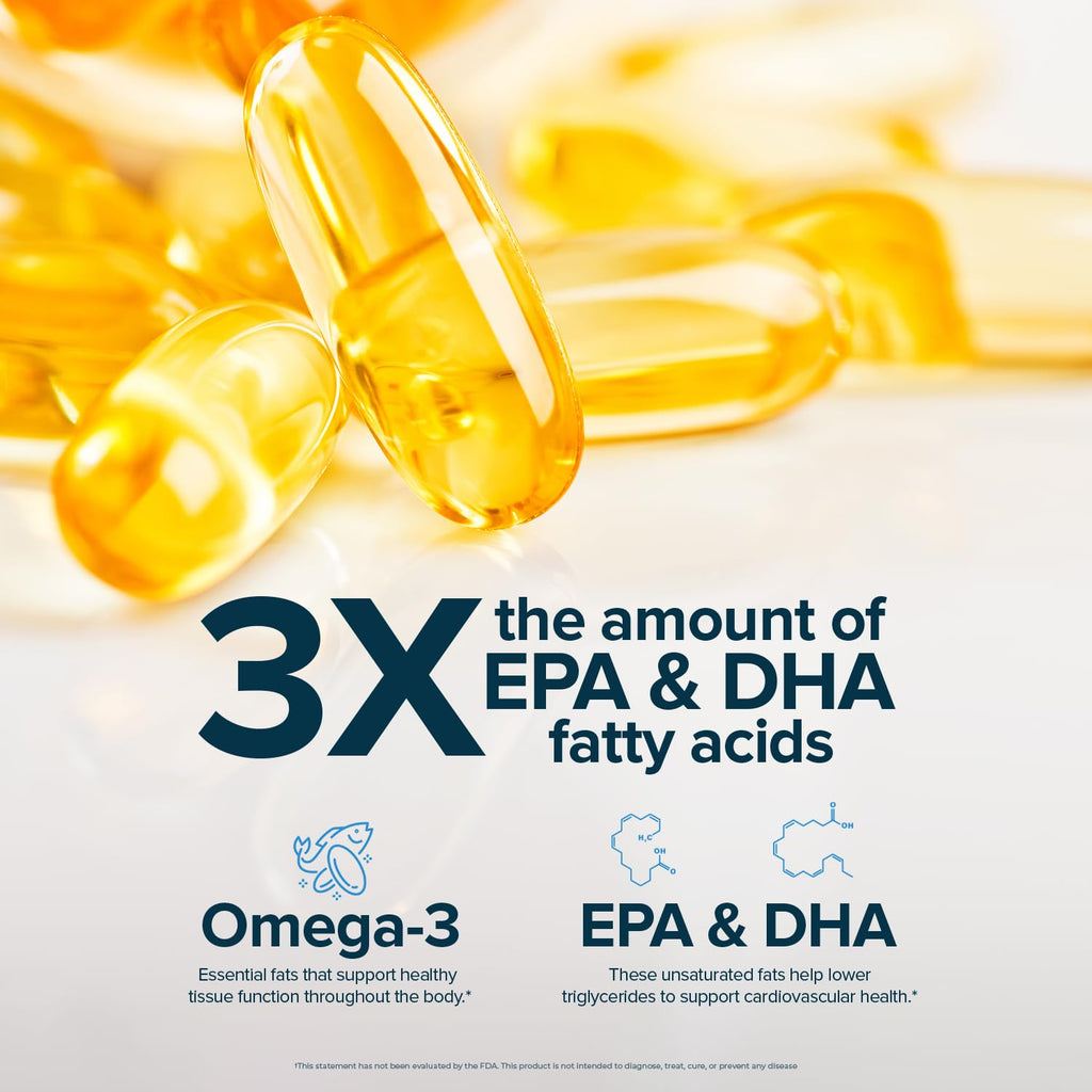 Triple Strength Omega-3 Fish Oil with EPA & DHA 180 Softgels T4809