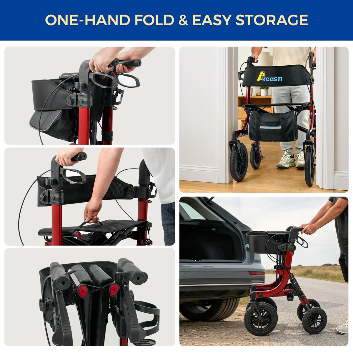 Outdoor Rollator Walkers with 12" Front Wheels Z674