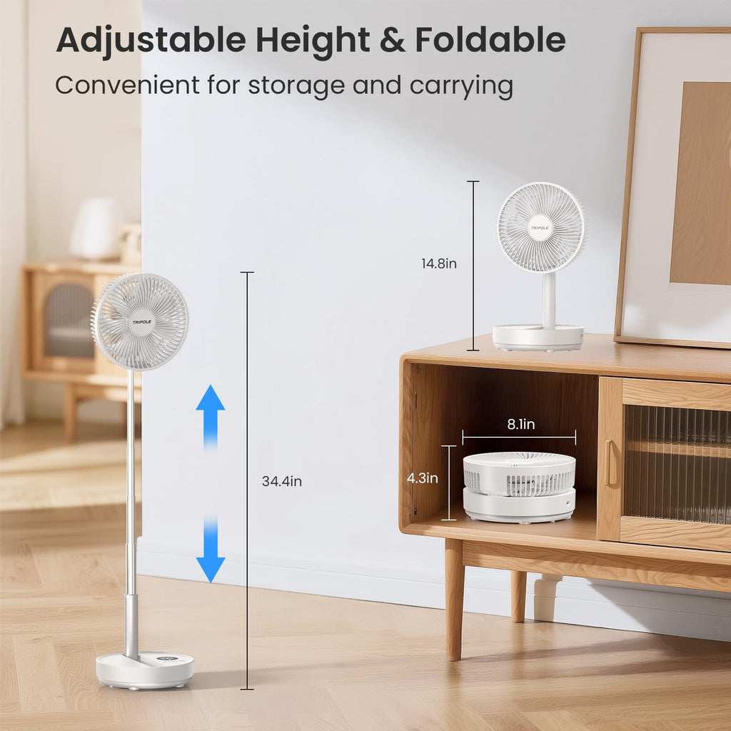 Portable Rechargeable Oscillating Standing Fan Q562