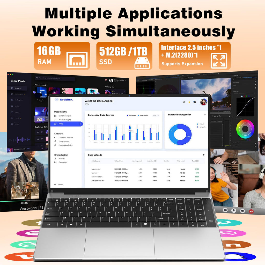 15.6" Laptop Computer Core I5 16GB RAM 512GB SSD B6916
