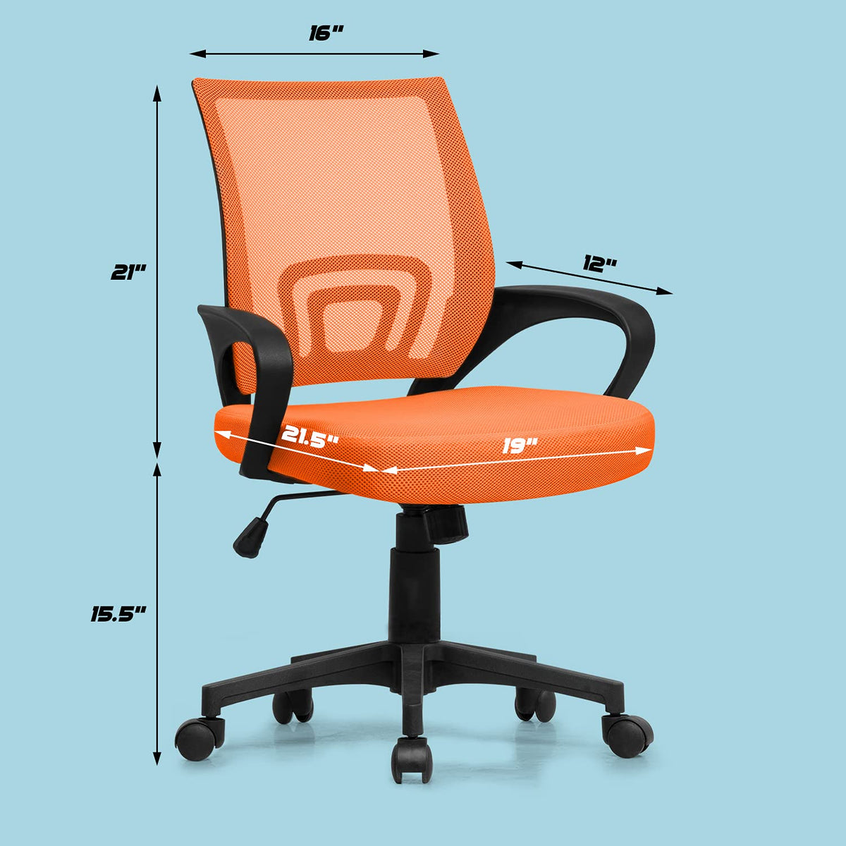 Orange Mesh Ergonomic Office Chair E648016