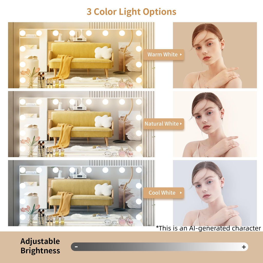 Vanity with Lighted Mirror F8138