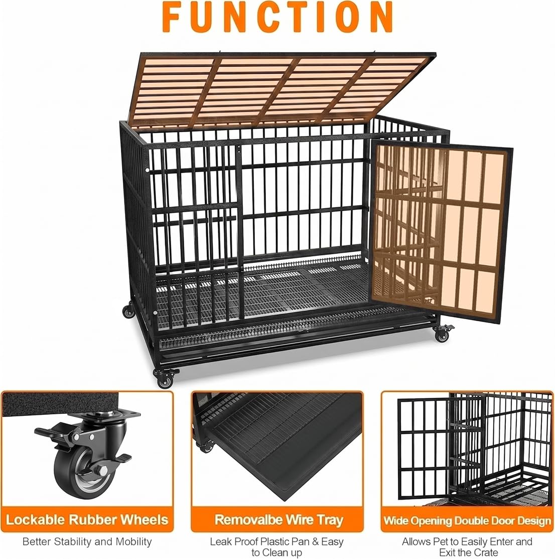 48" Heavy Duty Dog Crate V8771