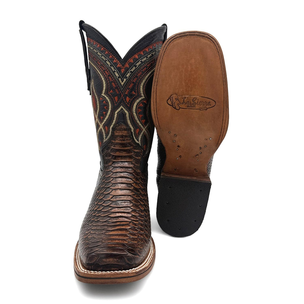Mens Snakeskin Print Leather Western Boots E692