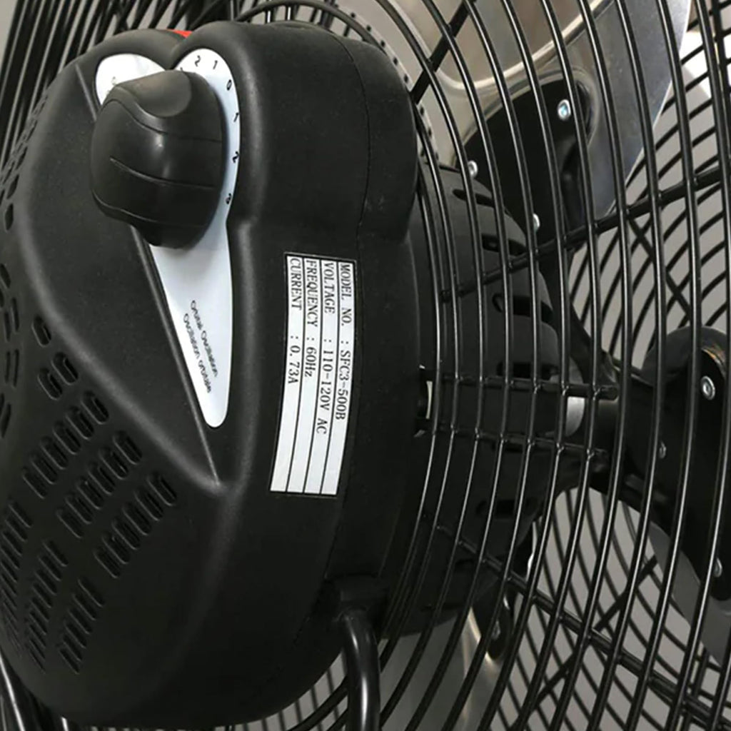 High Velocity Metal Orbital Floor Fan, 3 Speeds, Black, 20in R8577