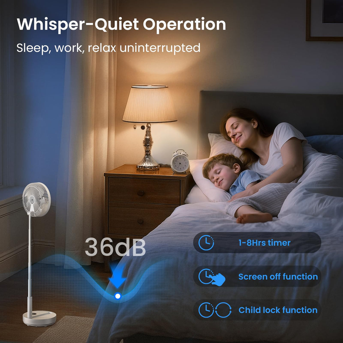 Portable Rechargeable Oscillating Standing Fan Q562