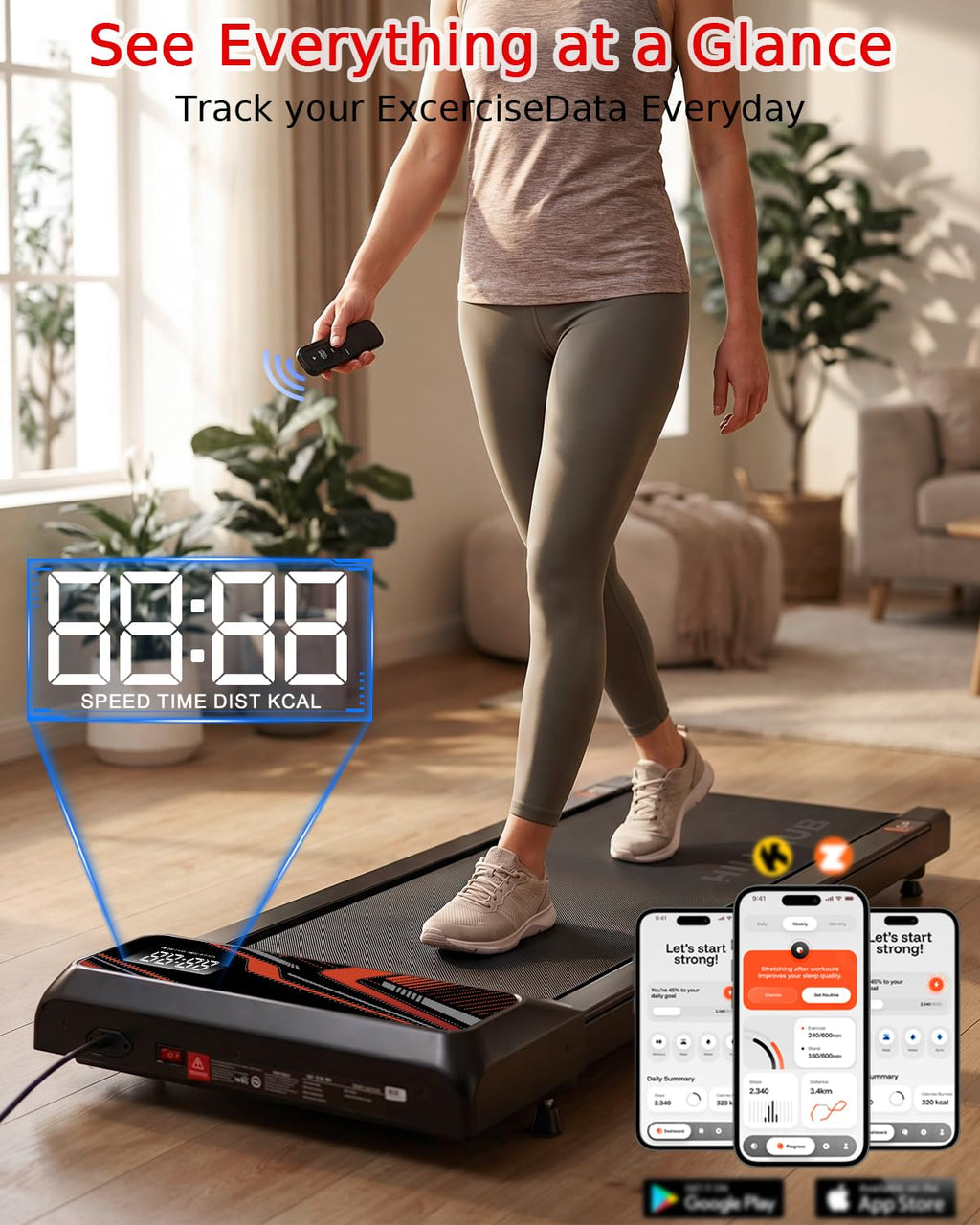 2.5HP Treadmill with Handle Bar A239327