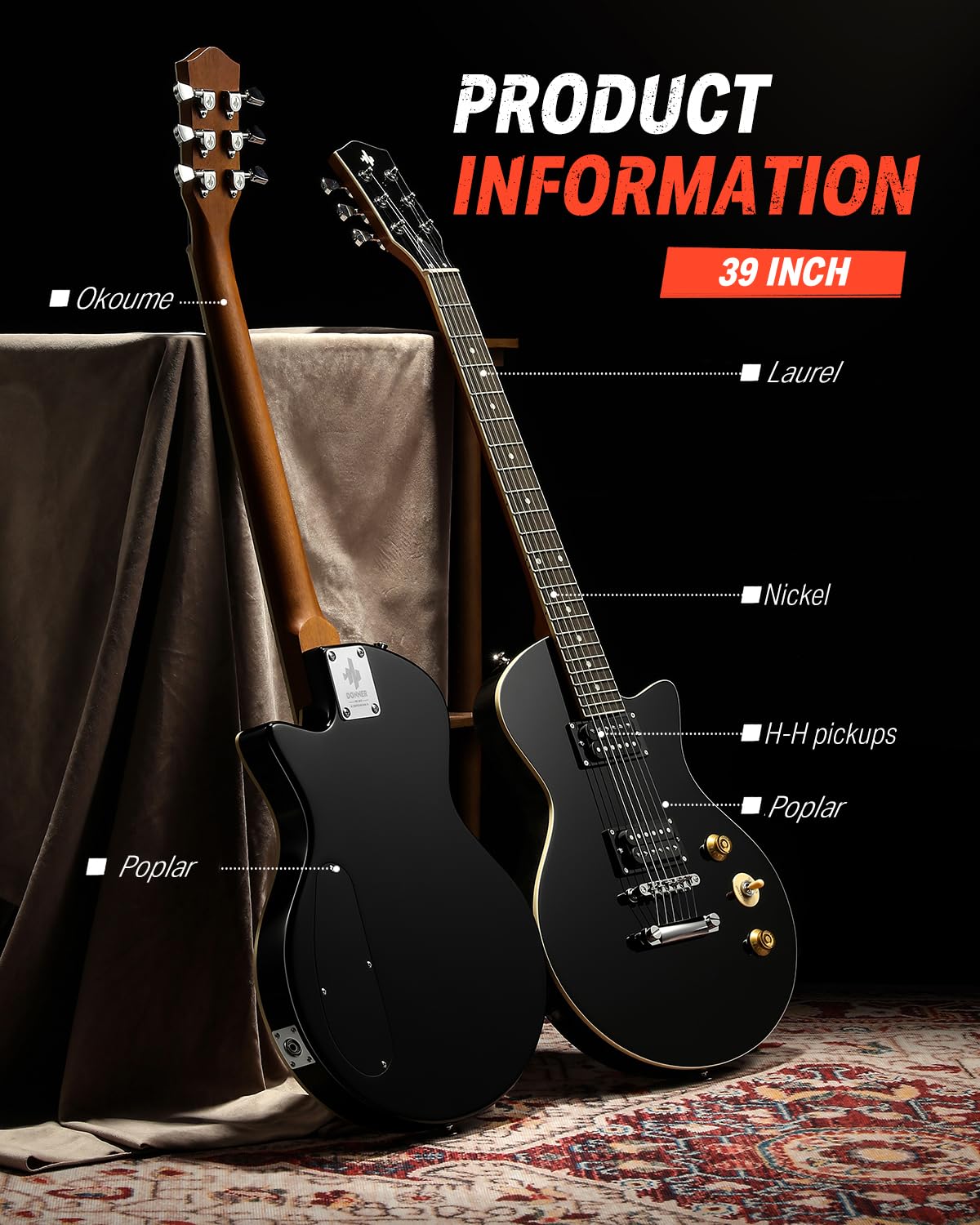 39" Electric Guitar with Dual Humbucker Pickups J2418
