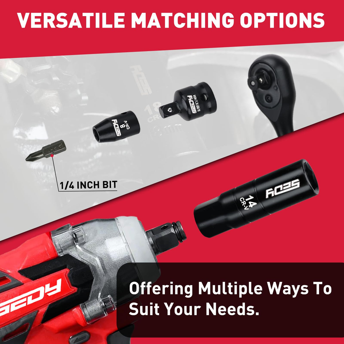 96-Piece 3/8" Drive Impact Socket Wrench and Bit Set, SAE & Metric, Cr-V Standard & Deep Sockets T60291