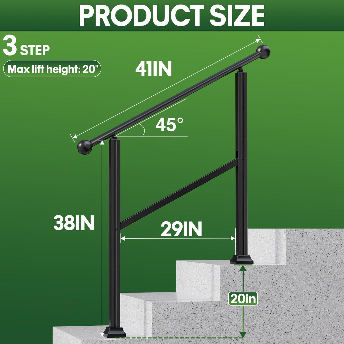 Adjustable Outdoor Stair Railing Y555