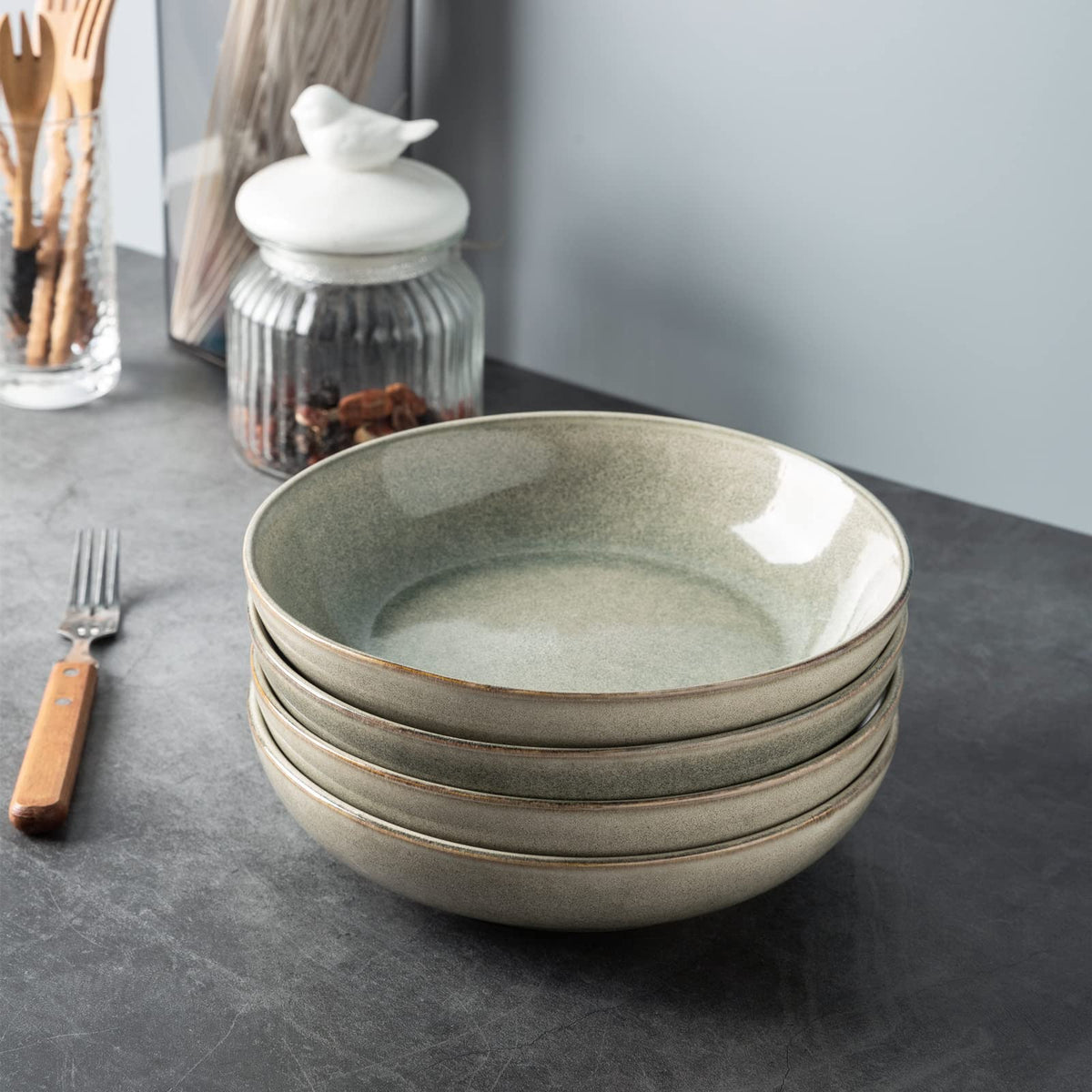 Ceramic Pasta Bowls Set of 4 Q4591
