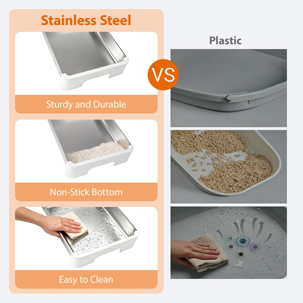 Stainless Steel Cat Litter Box with Lid J3702