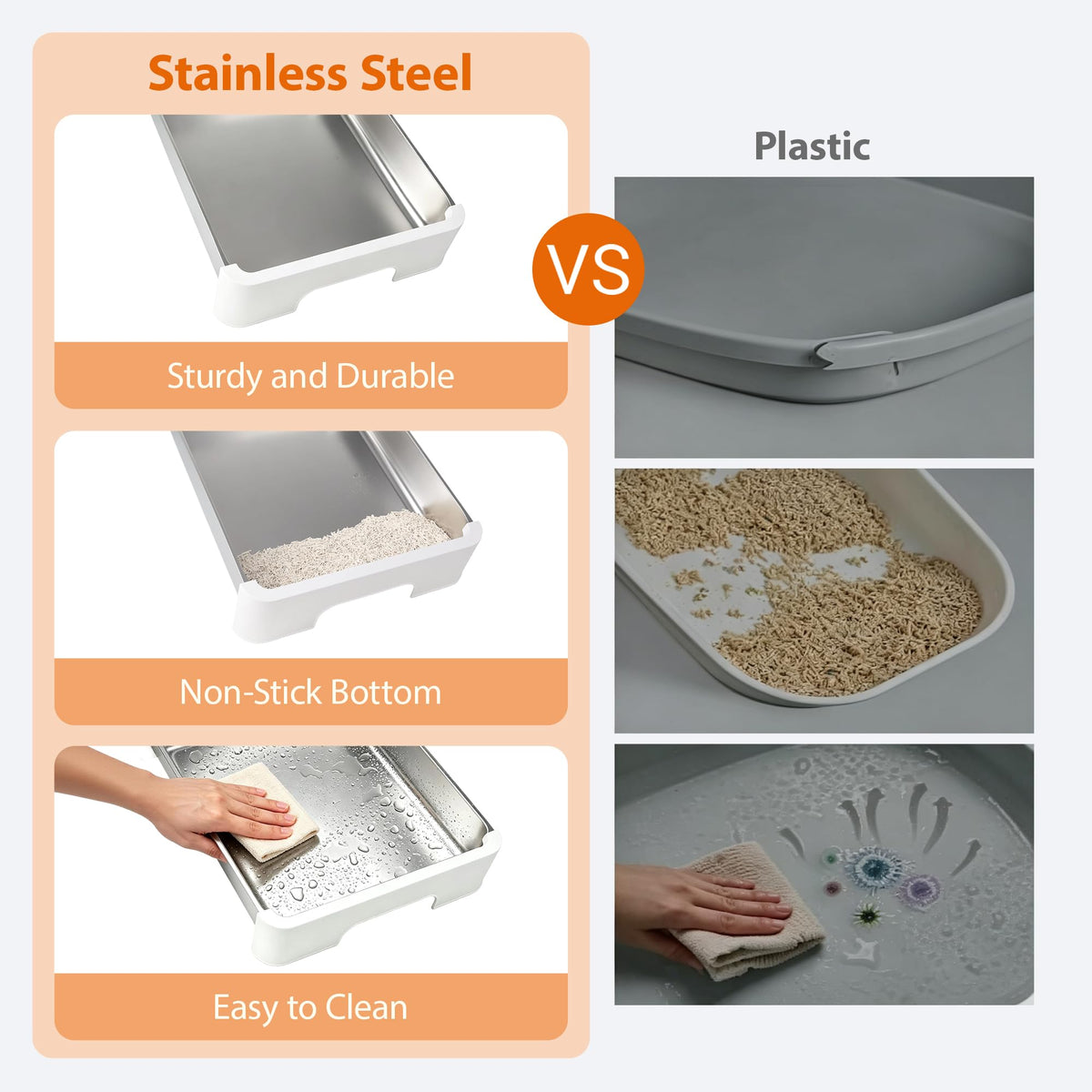 Stainless Steel Cat Litter Box with Lid J3702