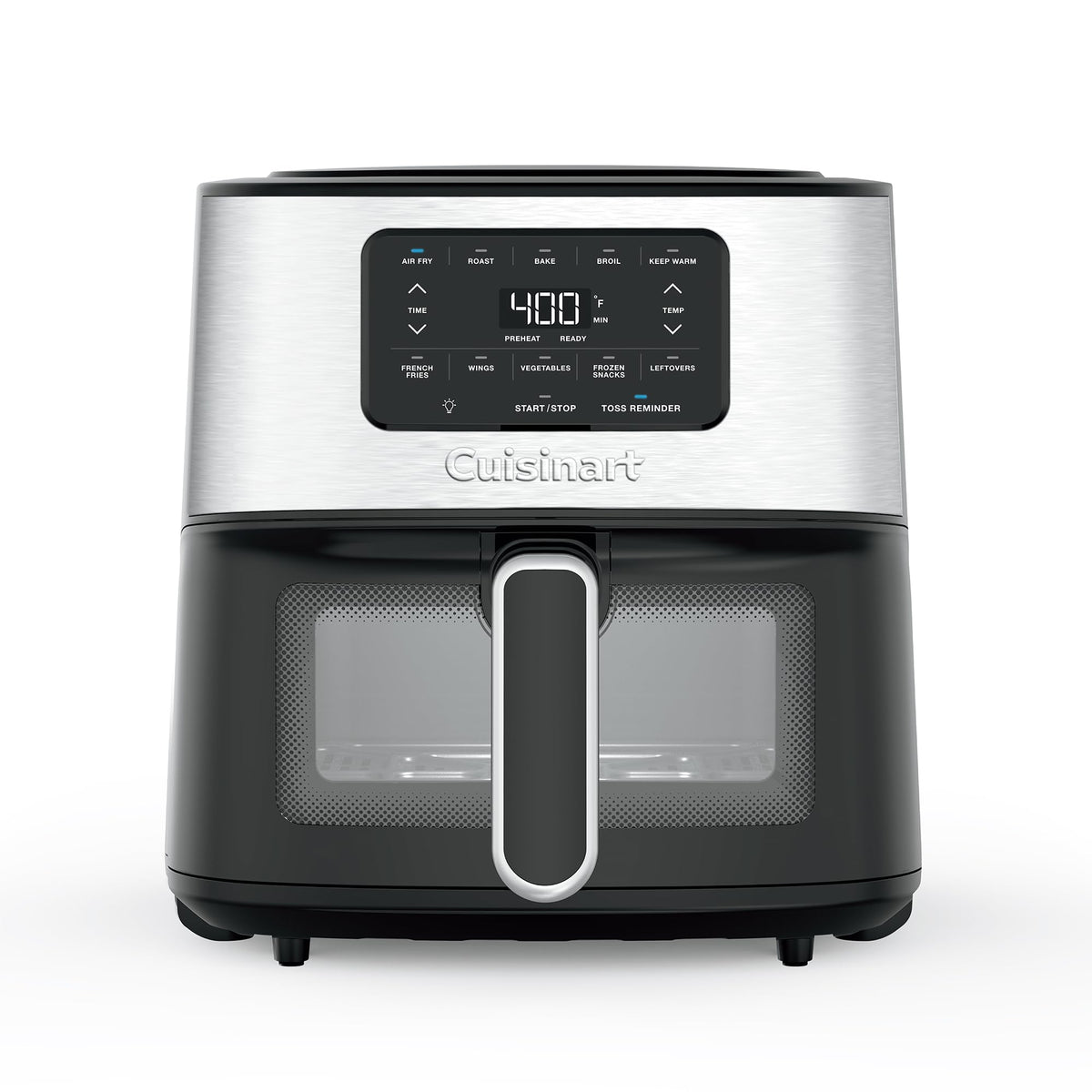 6-Quart Air Fryer with 5 Cooking Functions, Stainless Steel & Black Y400
