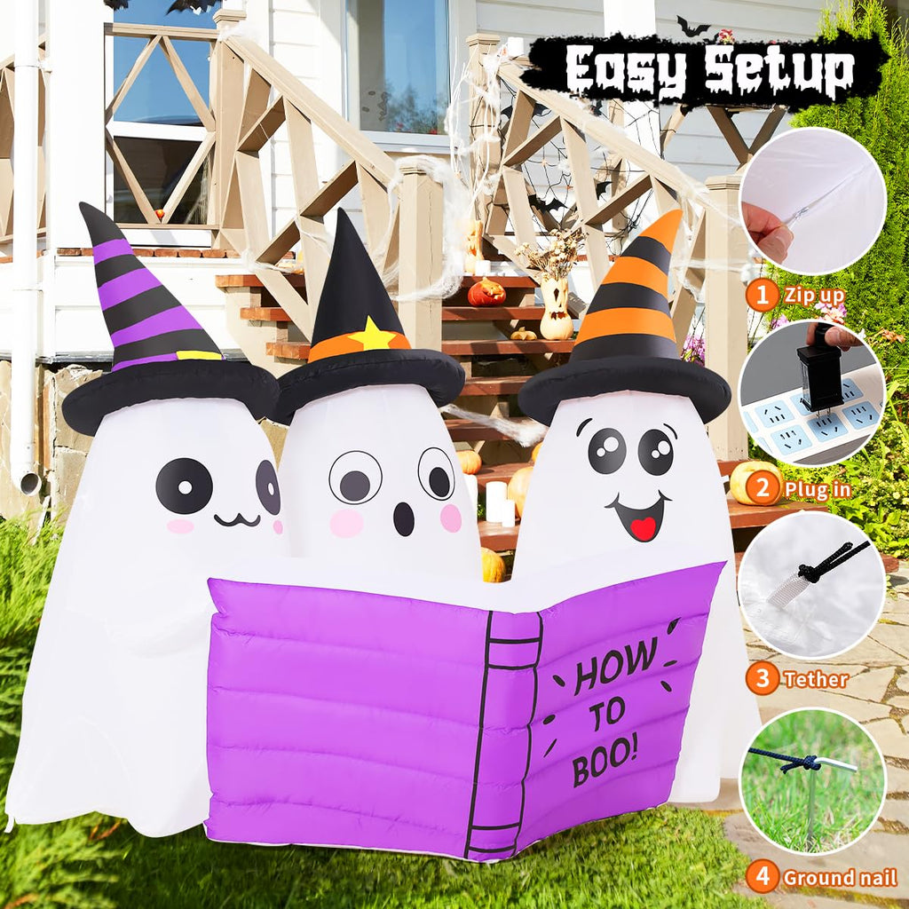 5.2FT Halloween Inflatables Ghost Outdoor Decoration with Built-in LEDs Q336299