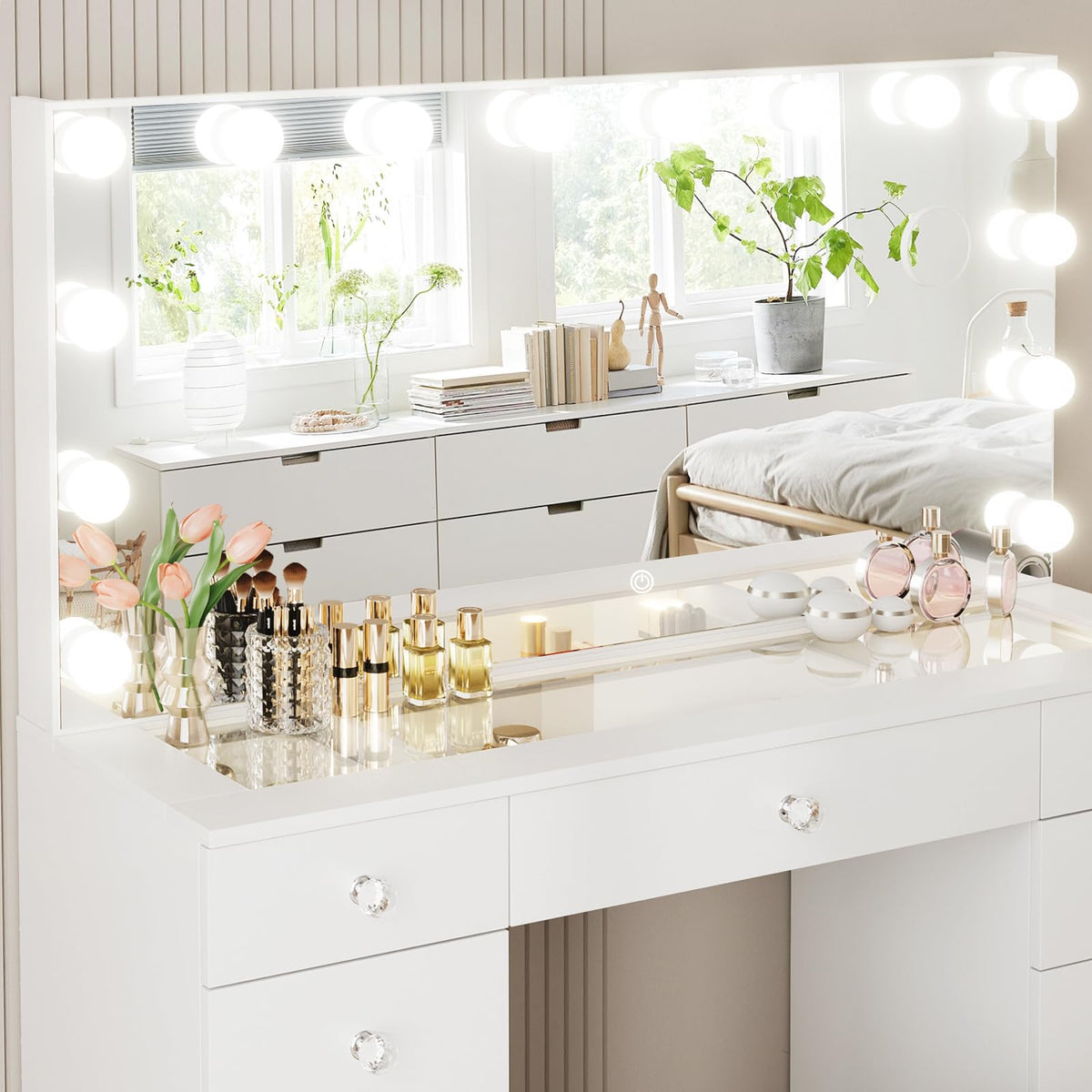 Vanity with Lighted Mirror F8138