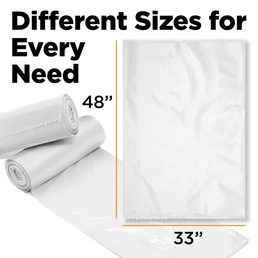 42 Gallon Clear Trash Bags 50 Count 3 Mil Q585193