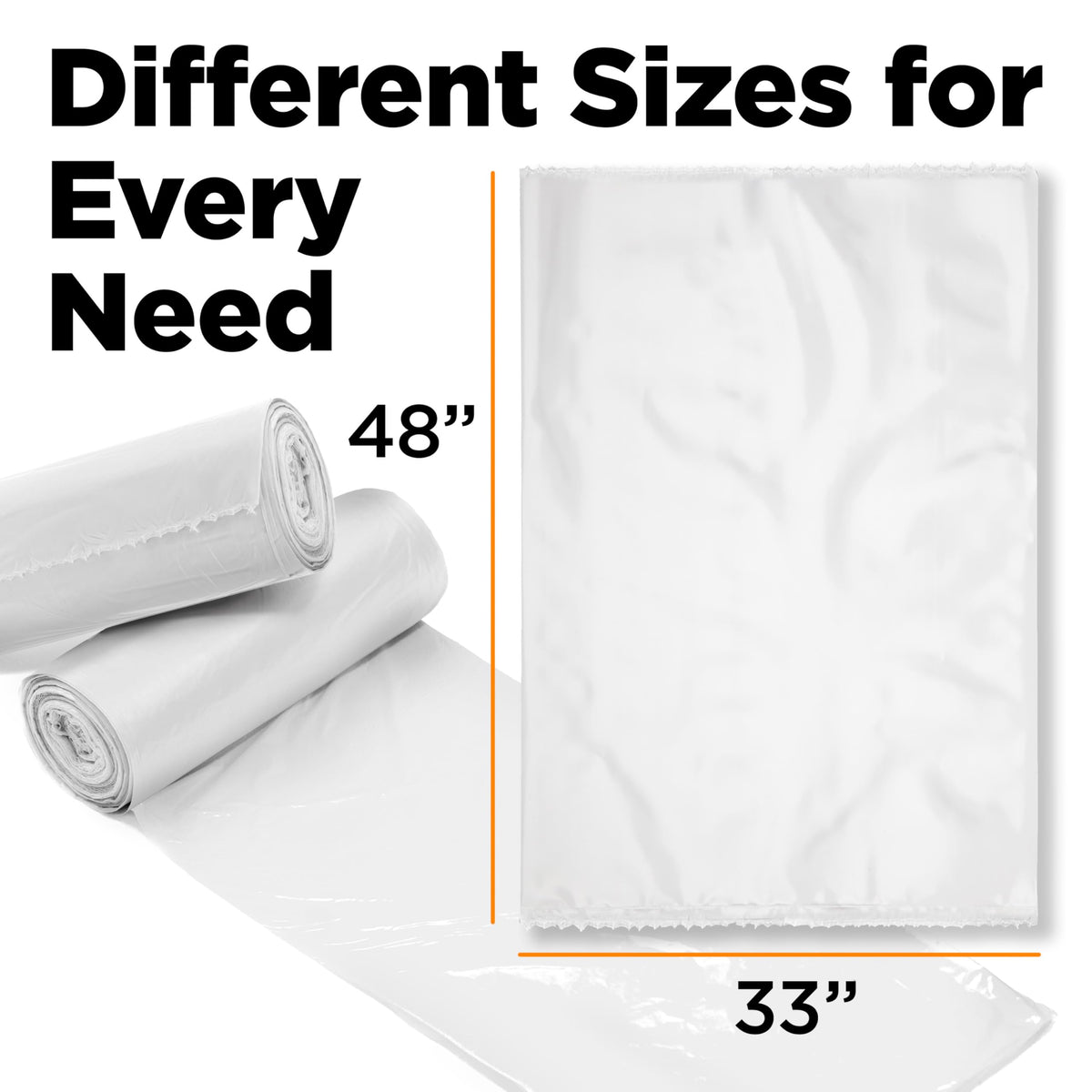 42 Gallon Clear Trash Bags 50 Count 3 Mil Q585193