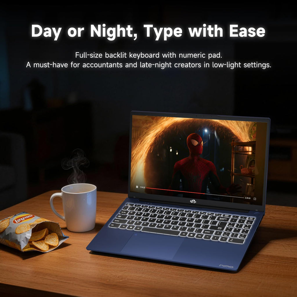 15.6" FHD Laptop, Intel 4 Cores, 8GB RAM, 256GB SSD O4011