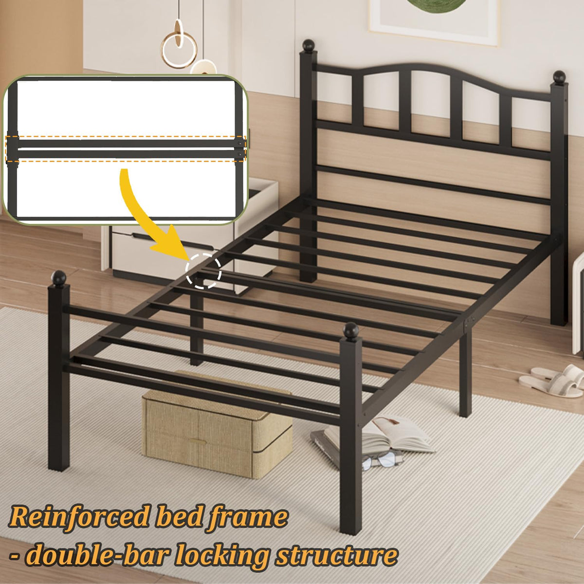 Twin Bed Frames with Headboard Z20274